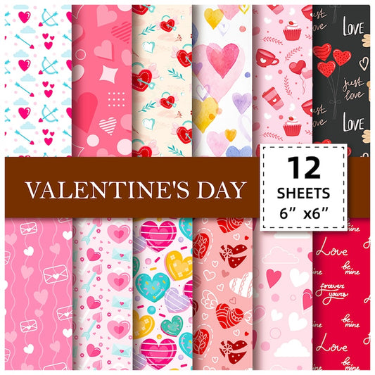 12-Sheet Valentine's Day DIY Paper Set