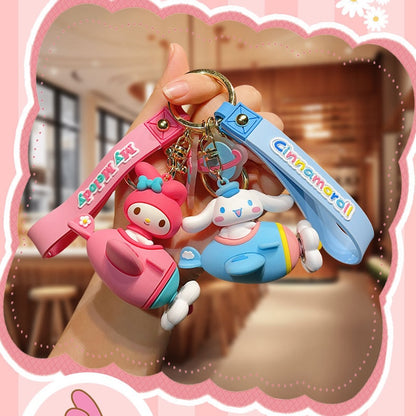 Cute Rotating Airplane Keychain
