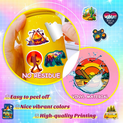 50PCS DIY Waterproof Stickers - Outdoor Adventure