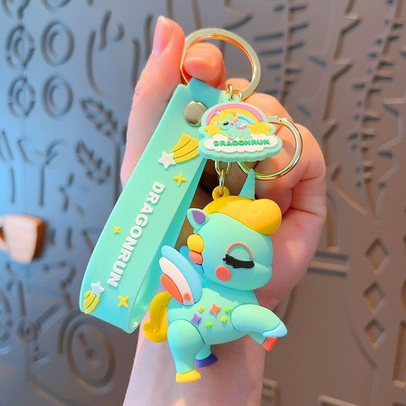 Rainbow Unicorn Silicone Keychain