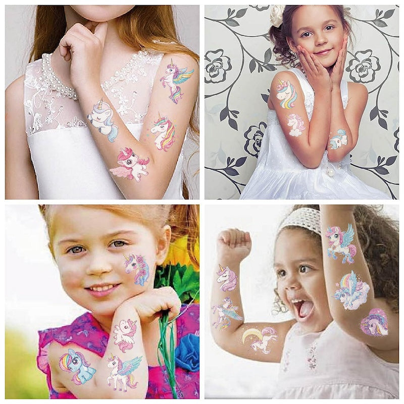 Cute Temporary Tattoos 10 Sheets - Unicorns