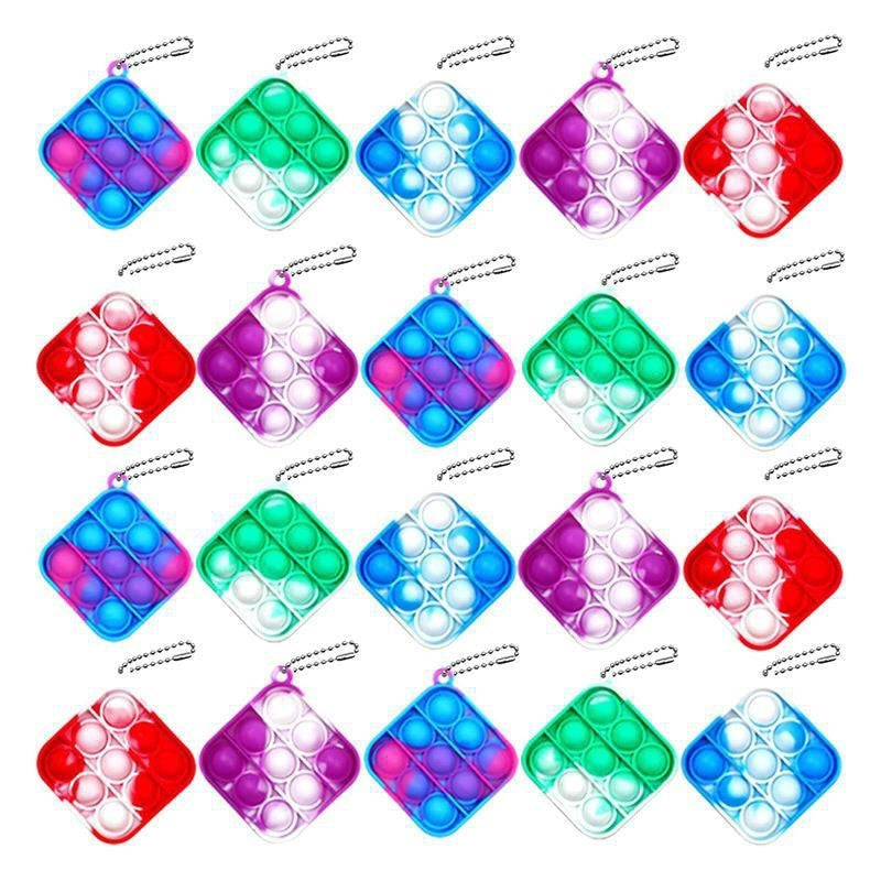 Pop Fidget Bubble Keychains – 12PCS Set