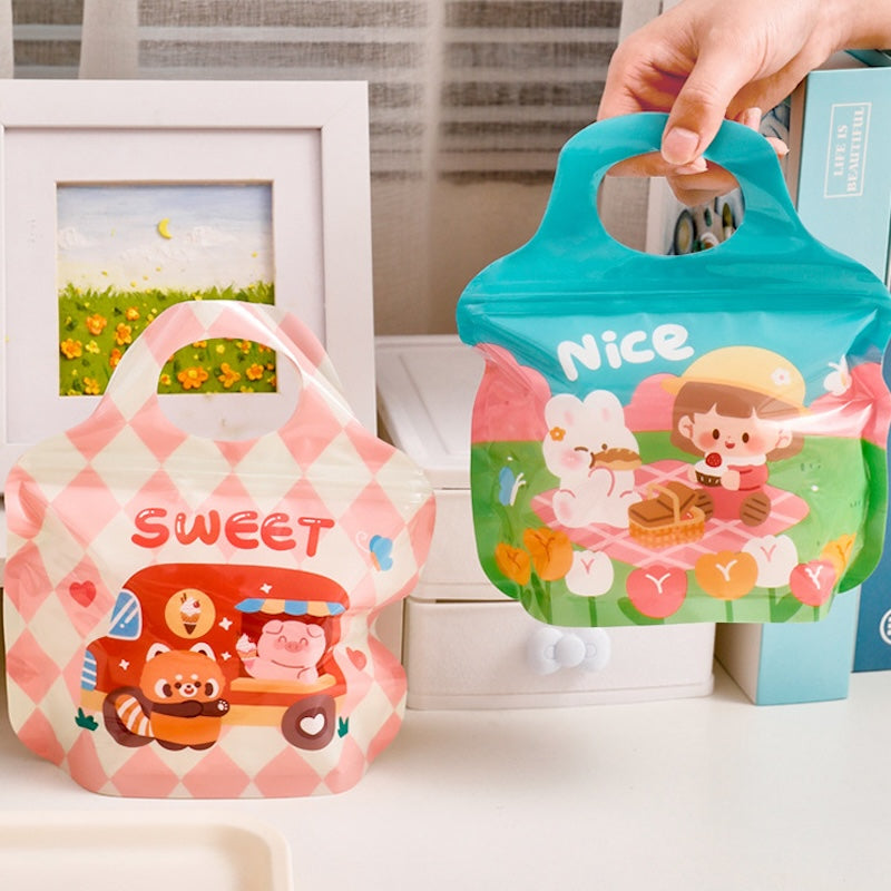 Cute Cartoon Resealable Handle Gift Bags