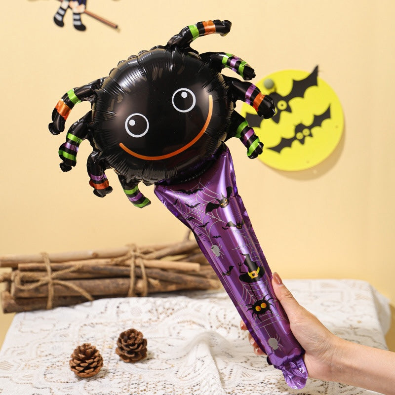 Halloween Handheld Foil Balloons – Party & Photo Props – Pack of 12