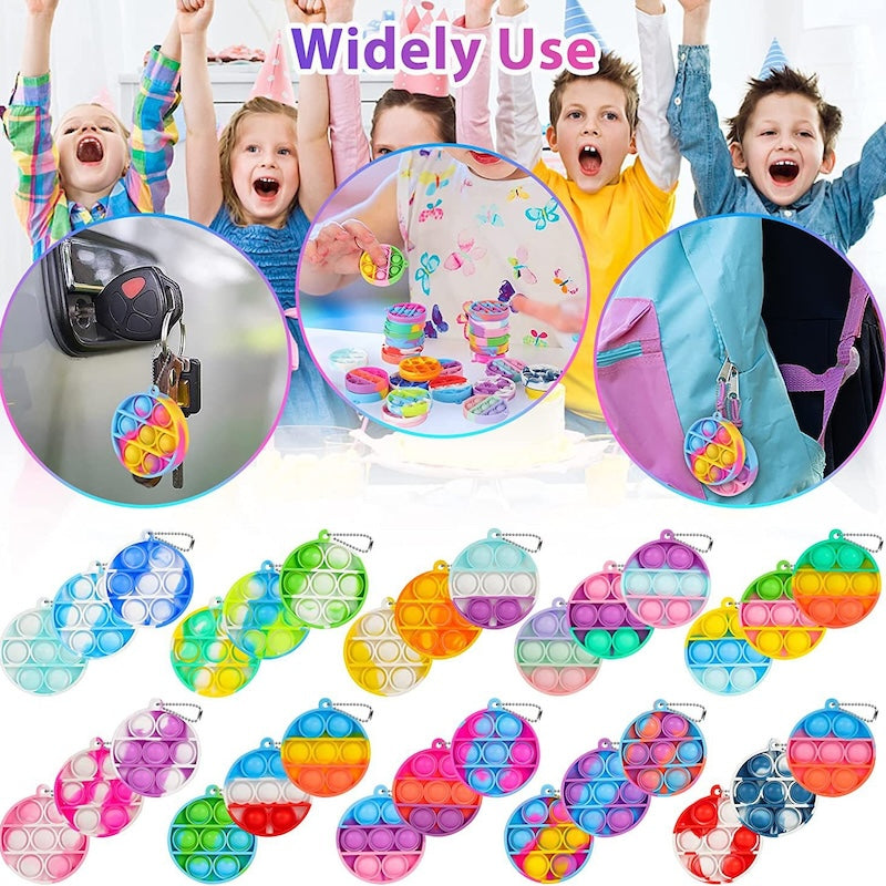 Pop Fidget Bubble Keychains – 12PCS Set
