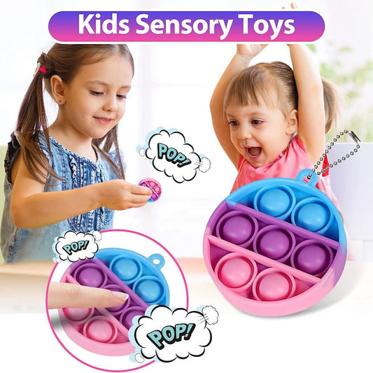 Pop Fidget Bubble Keychains – 12PCS Set