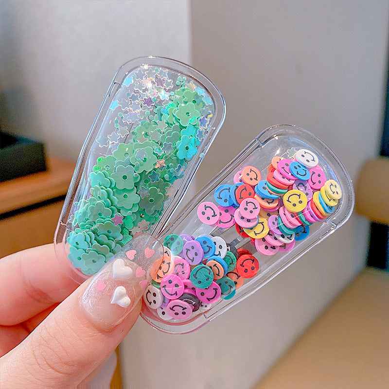 Cute Transparent Glitter Shaker Hair Clip