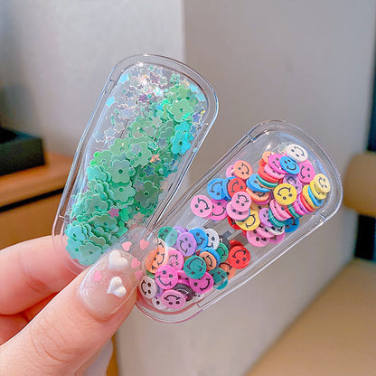 Cute Transparent Glitter Shaker Hair Clip