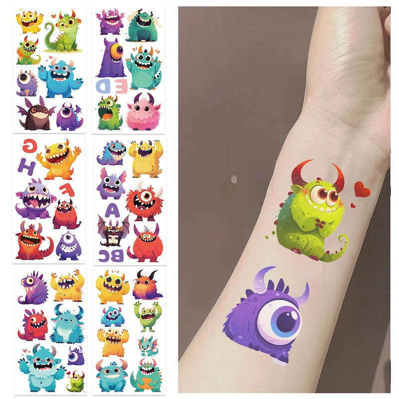 Cute Temporary Tattoos 10 Sheets - Little Monsters