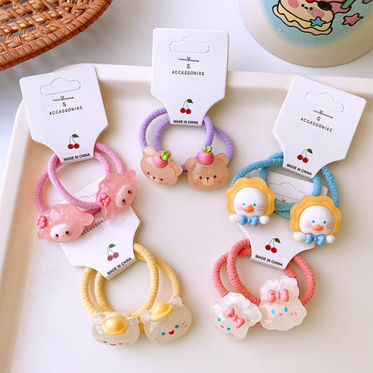 Cute Resin Animal Hair Ties – Set of 2
