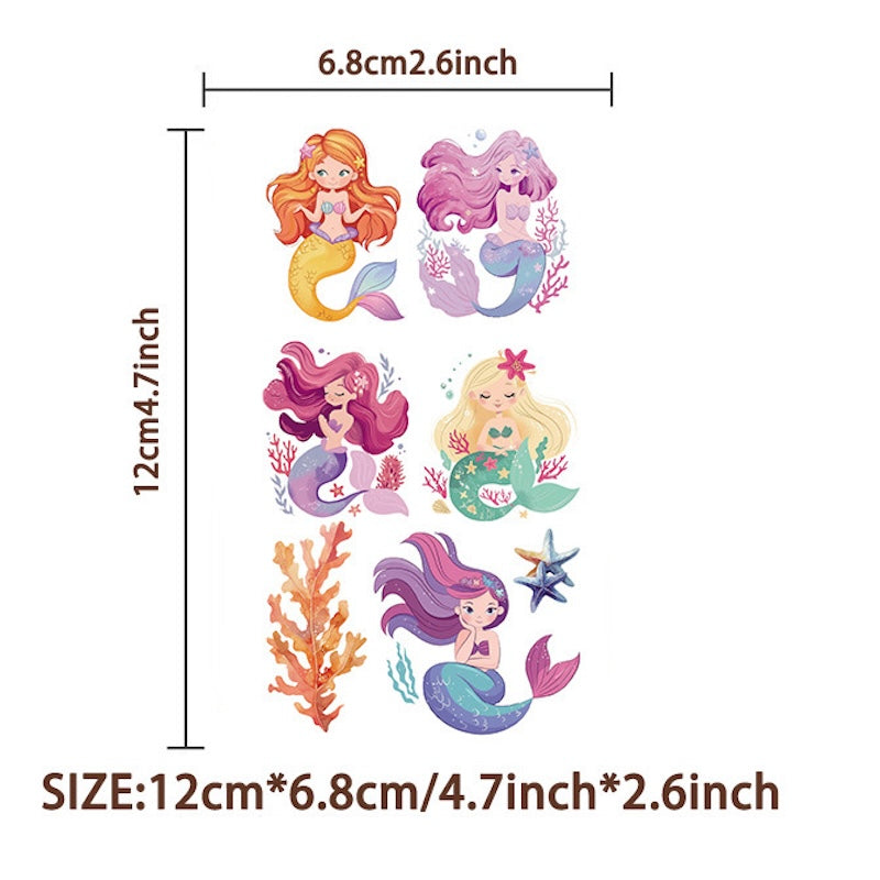 Cute Temporary Tattoos 10 Sheets - Mermaids