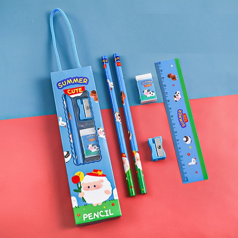 Cute Cartoon 5 PCS Stationery Set