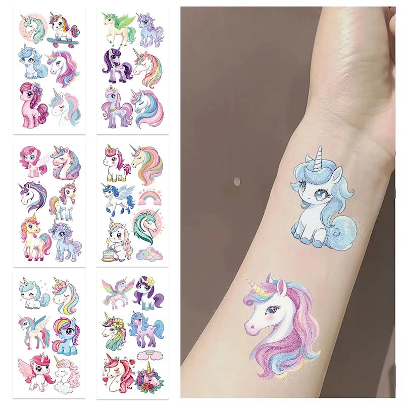 Cute Temporary Tattoos 10 Sheets - Unicorns