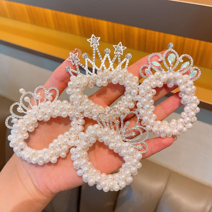 Princess Crown Pearl Hair Tie