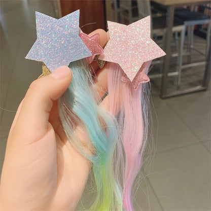 Stars Ombre Curly Hair Clip Extension for Girls