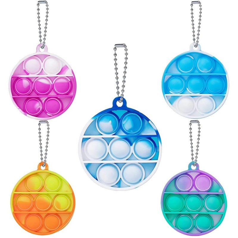 Pop Fidget Bubble Keychains – 12PCS Set