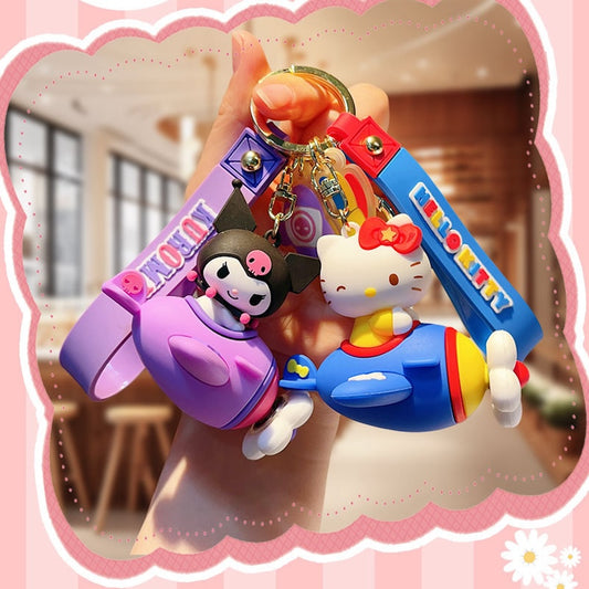 Cute Rotating Airplane Keychain