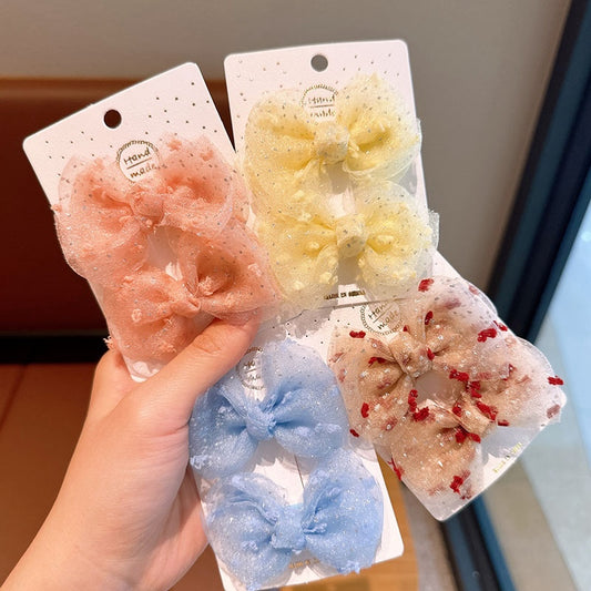 Sweet Tulle Bow Hair Clips (Set of 2)