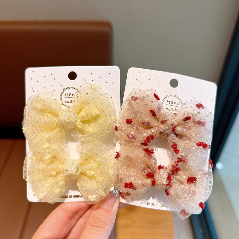 Sweet Tulle Bow Hair Clips (Set of 2)