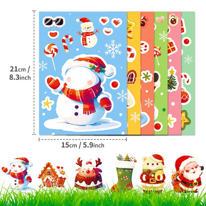 Premium Christmas Cartoon Face-Swap Sticker Pack – 6 Fun Holiday Designs