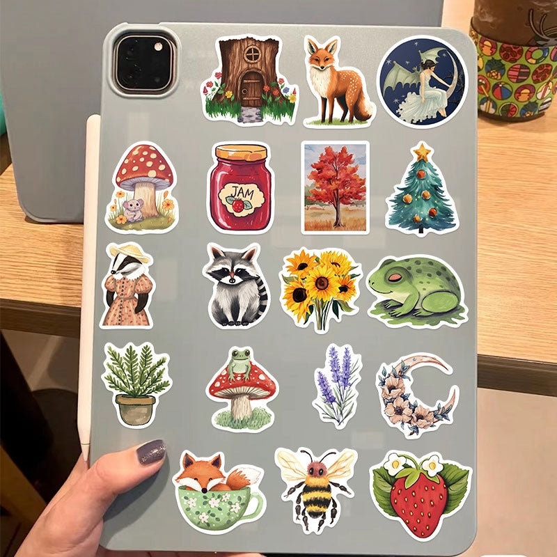 50PCS DIY Waterproof Stickers - Forest Animals