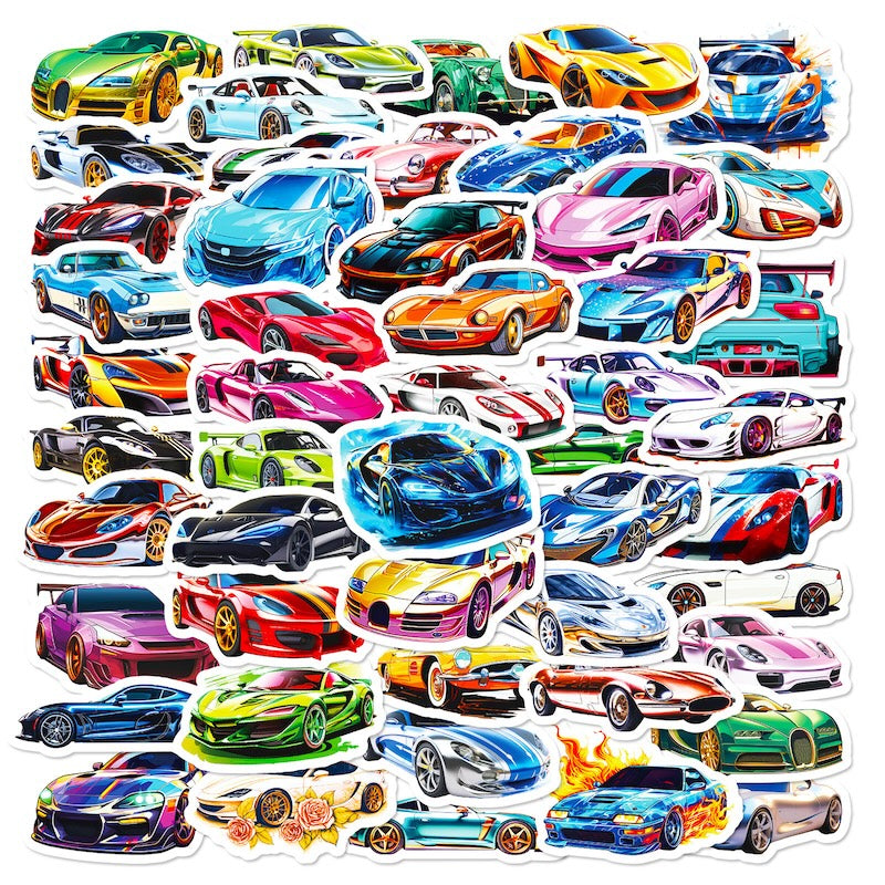 50PCS DIY Waterproof Stickers - Sports Car