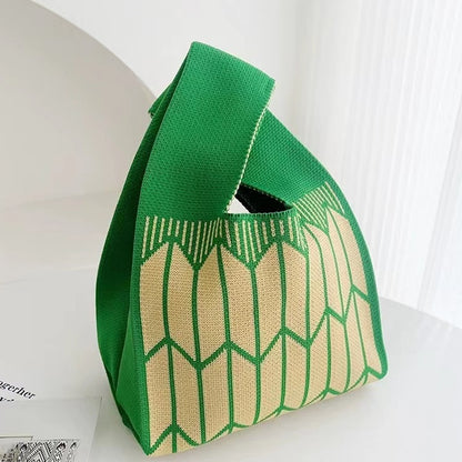 Cute Pattern Knitted Tote Bag