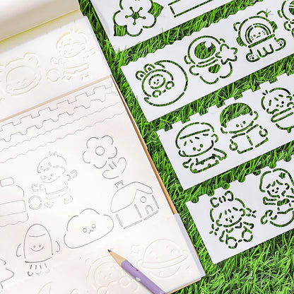Cute Drawing Stencil 4 PCS Ruler Set