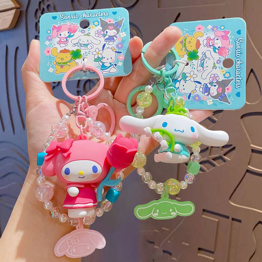 Sanrio Floral Beaded Keychain