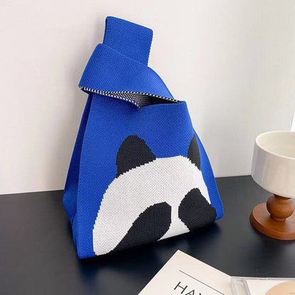 Cute Pattern Knitted Tote Bag