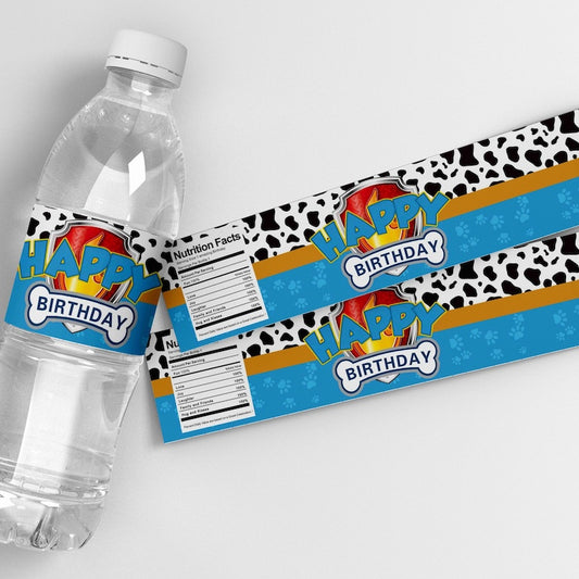 Birthday Party Water Bottle Labels 24PCS Set - Paw Patrol