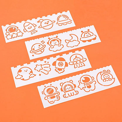 Cute Drawing Stencil 4 PCS Ruler Set