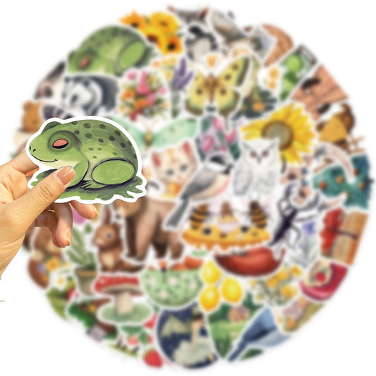 50PCS DIY Waterproof Stickers - Forest Animals