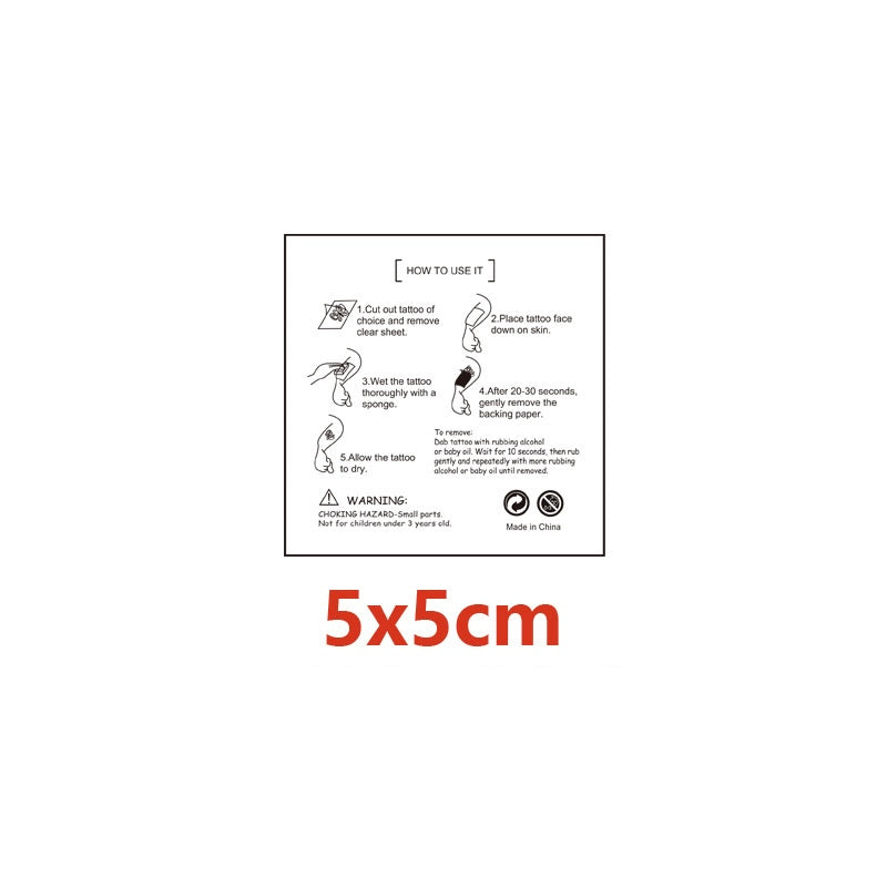 Kids Temporary Tattoo Stickers 5x5cm 20PCS Set
