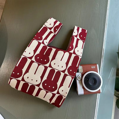 Cute Pattern Knitted Tote Bag