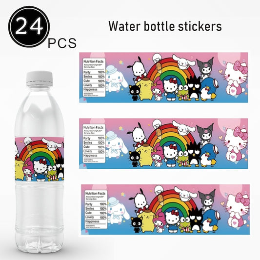 Birthday Party Water Bottle Labels 24PCS Set - Sanrio