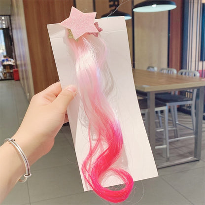 Stars Ombre Curly Hair Clip Extension for Girls