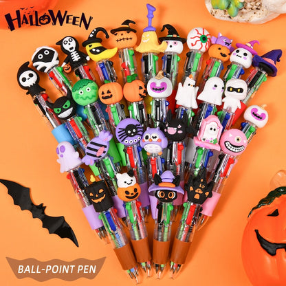 Cute Cartoon Mini 4-Color Ballpoint Pens Halloween Style – Pack of 10