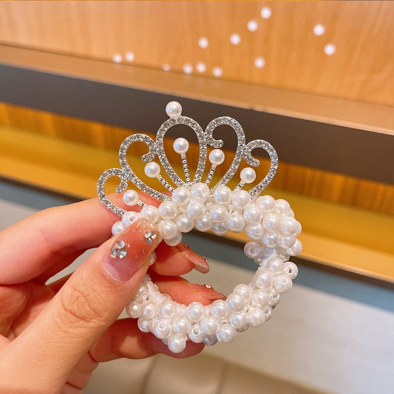 Princess Crown Pearl Hair Tie