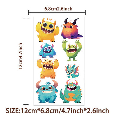 Cute Temporary Tattoos 10 Sheets - Little Monsters