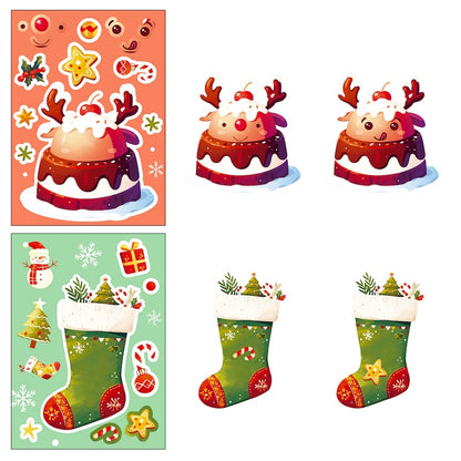 Premium Christmas Cartoon Face-Swap Sticker Pack – 6 Fun Holiday Designs
