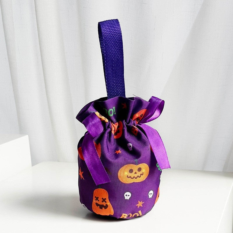 Cute Halloween Drawstring Cotton Mini Tote Bag
