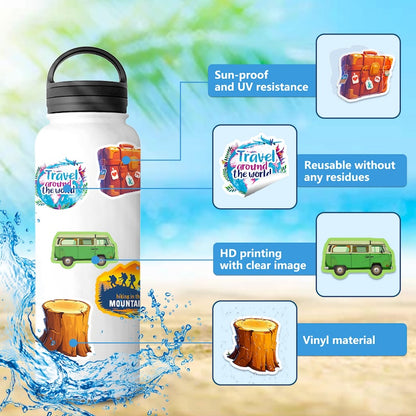 50PCS DIY Waterproof Stickers - Outdoor Adventure