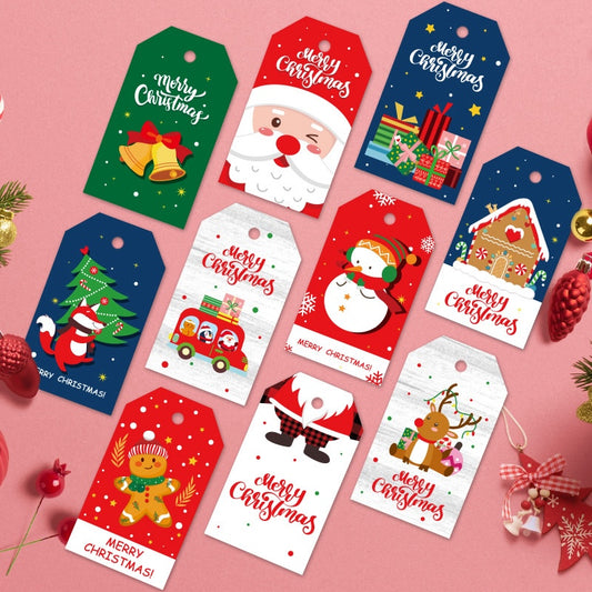 50-Pack Christmas Gift Tags with Twine – Holiday Labels & Tree Decorations