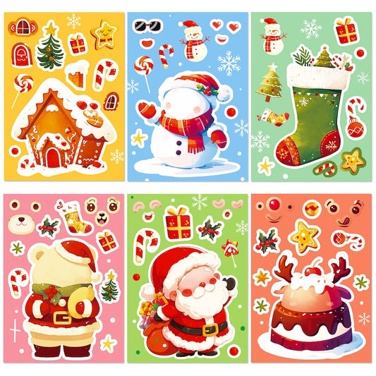 Premium Christmas Cartoon Face-Swap Sticker Pack – 6 Fun Holiday Designs