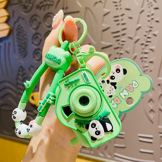 Cute Panda Projection Camera Keychain