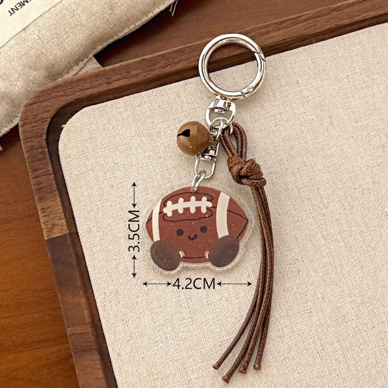 Cute Sports Acrylic Bell Keychain Charm