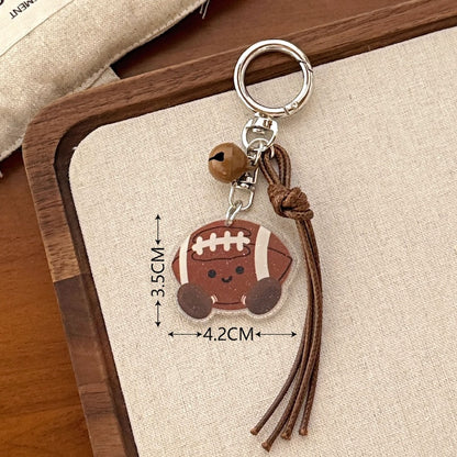 Cute Sports Acrylic Bell Keychain Charm