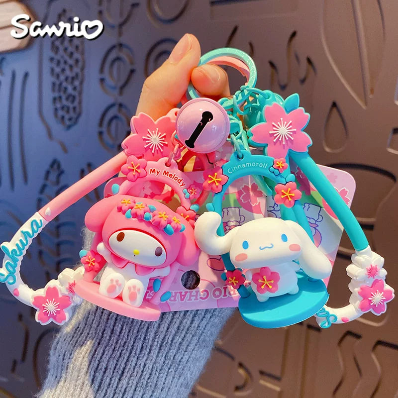 Japanese-Style Sakura Swing Keychain