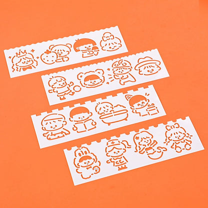 Cute Drawing Stencil 4 PCS Ruler Set